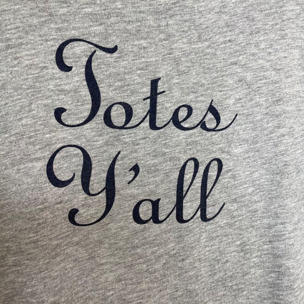 Draper James "Totes Y'All" Grey Tee, XS - Picture 5 of 7